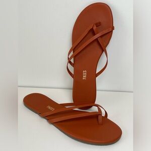 TKEES Orange Coral Liri Sandal Sable Strappy Women size US 11 EU 42
